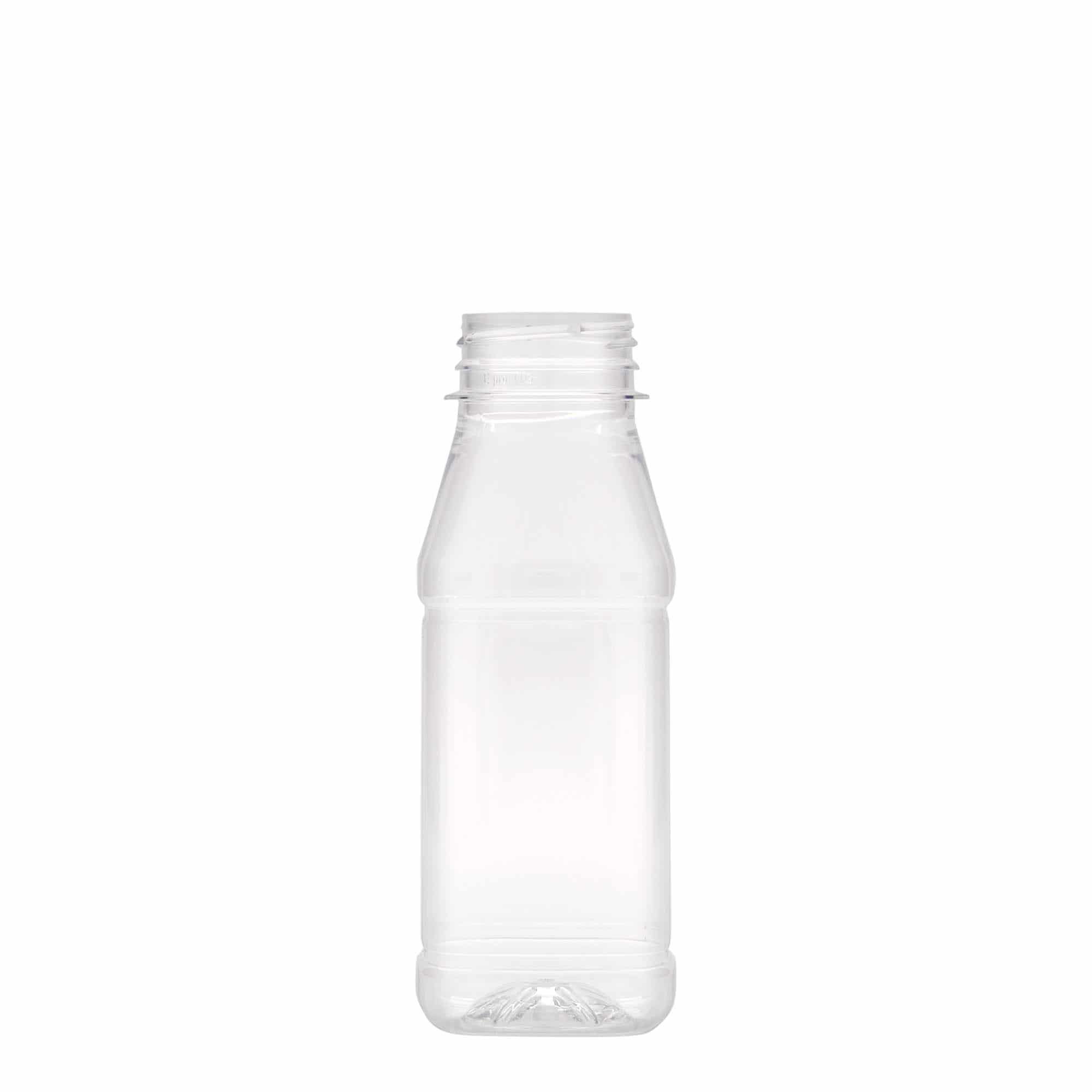 250 ml PET pudele 'Milk and Juice Carré', kvadrātiska, plastmasas, aizdare: 38 mm