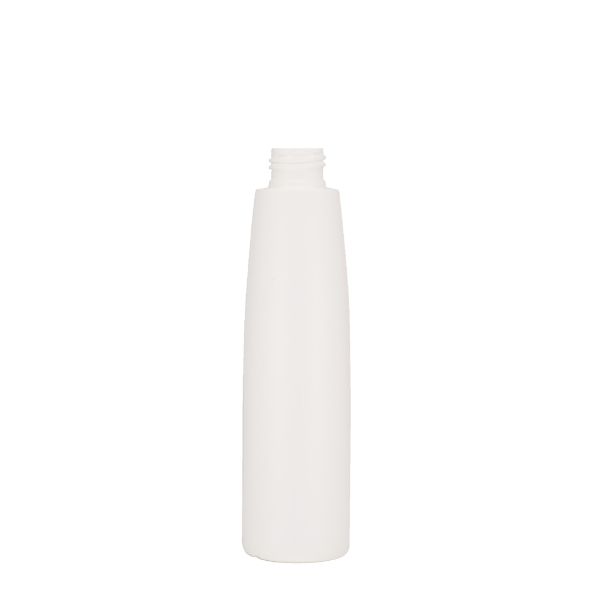 200 ml plastmasas pudele 'Donald', HDPE, balta, aizdare: GPI 24/410