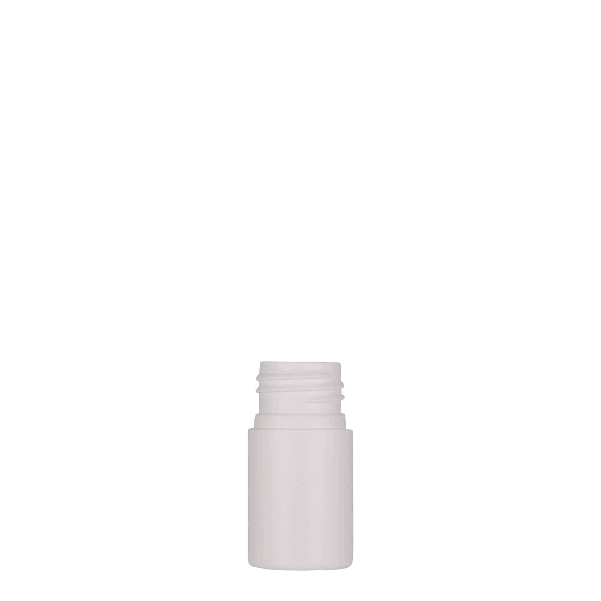 15 ml plastmasas pudele 'Tuffy', HDPE, balta, aizdare: GPI 24/410