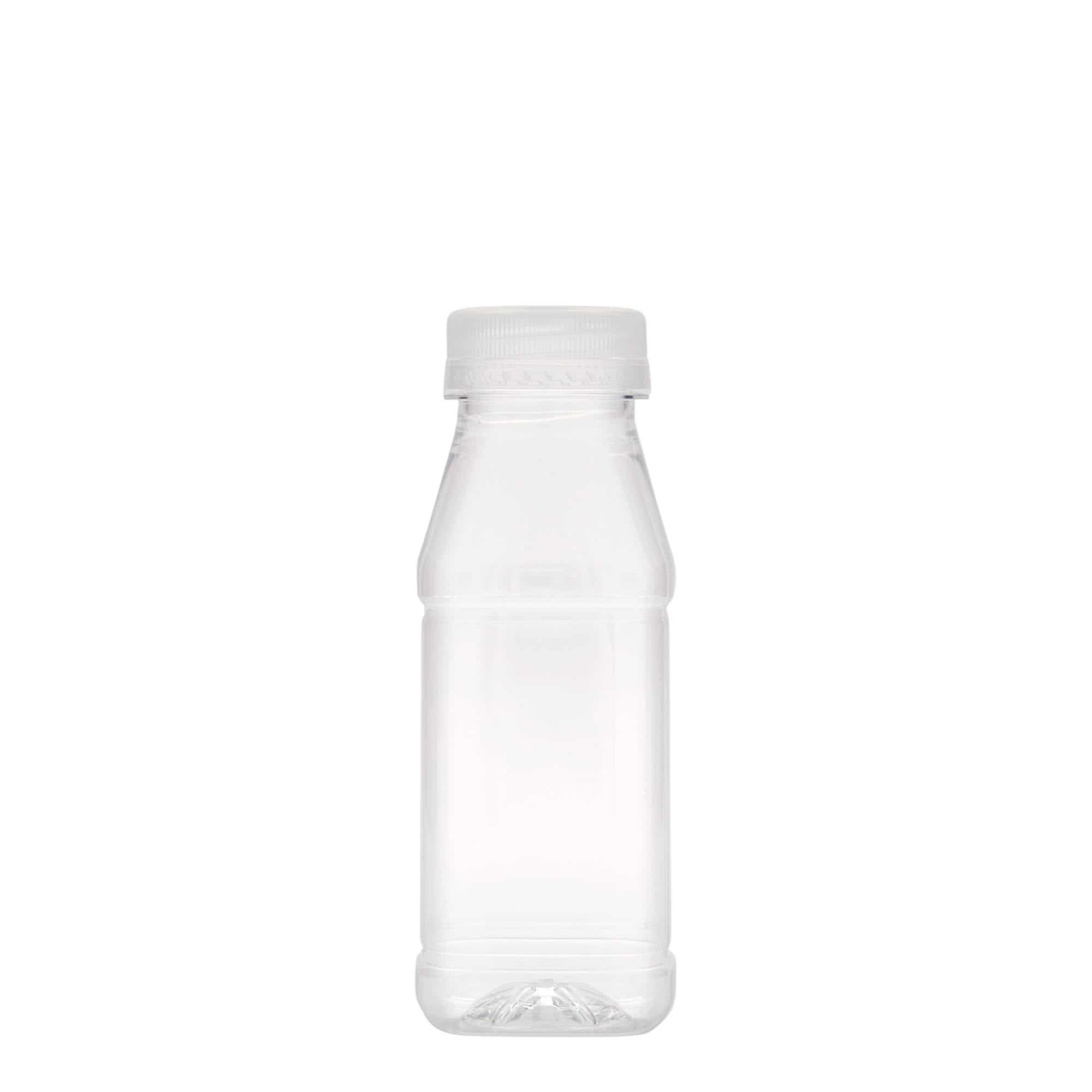 250 ml PET pudele 'Milk and Juice Carré', kvadrātiska, plastmasas, aizdare: 38 mm