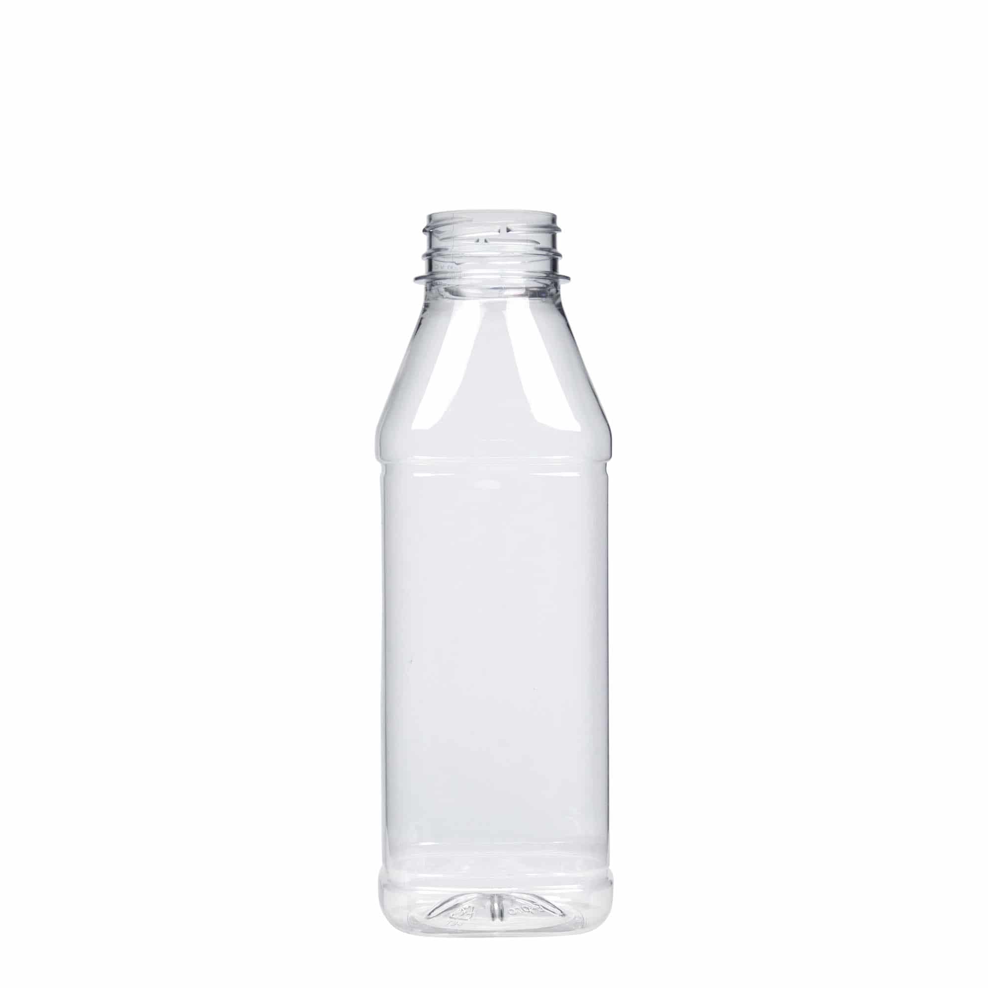 500 ml PET pudele 'Milk and Juice Carré', kvadrātiska, plastmasas, aizdare: 38 mm