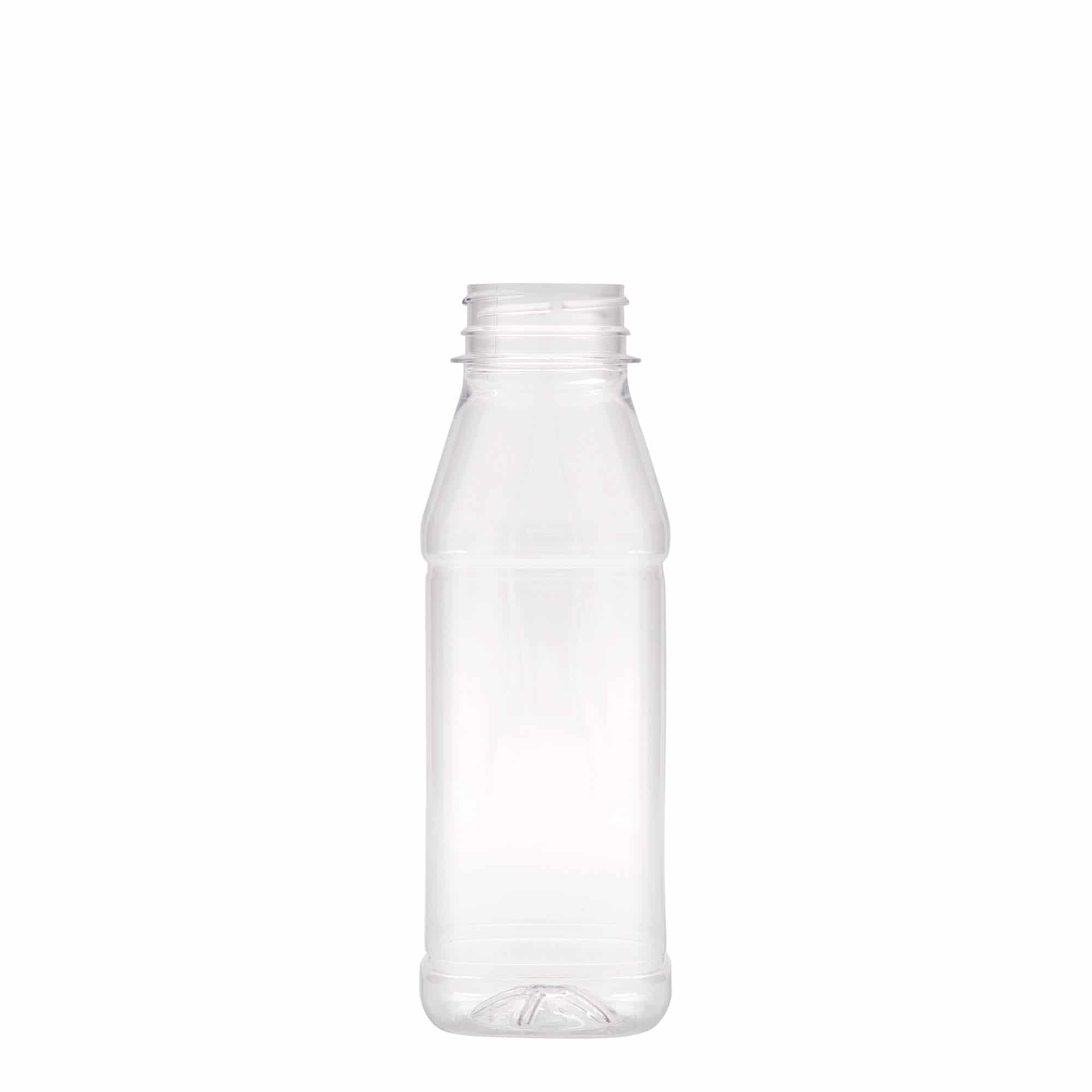 330 ml PET pudele 'Milk and Juice Carré', kvadrātiska, plastmasas, aizdare: 38 mm