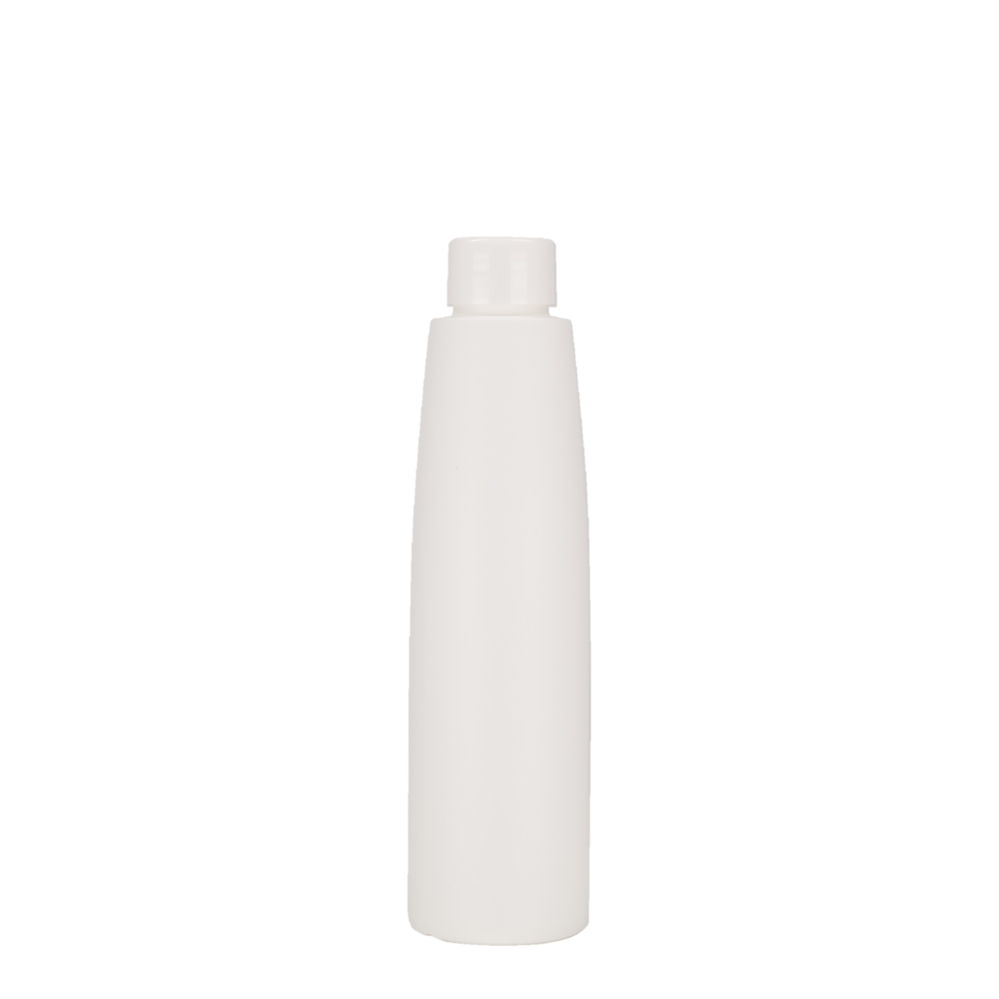 200 ml plastmasas pudele 'Donald', HDPE, balta, aizdare: GPI 24/410