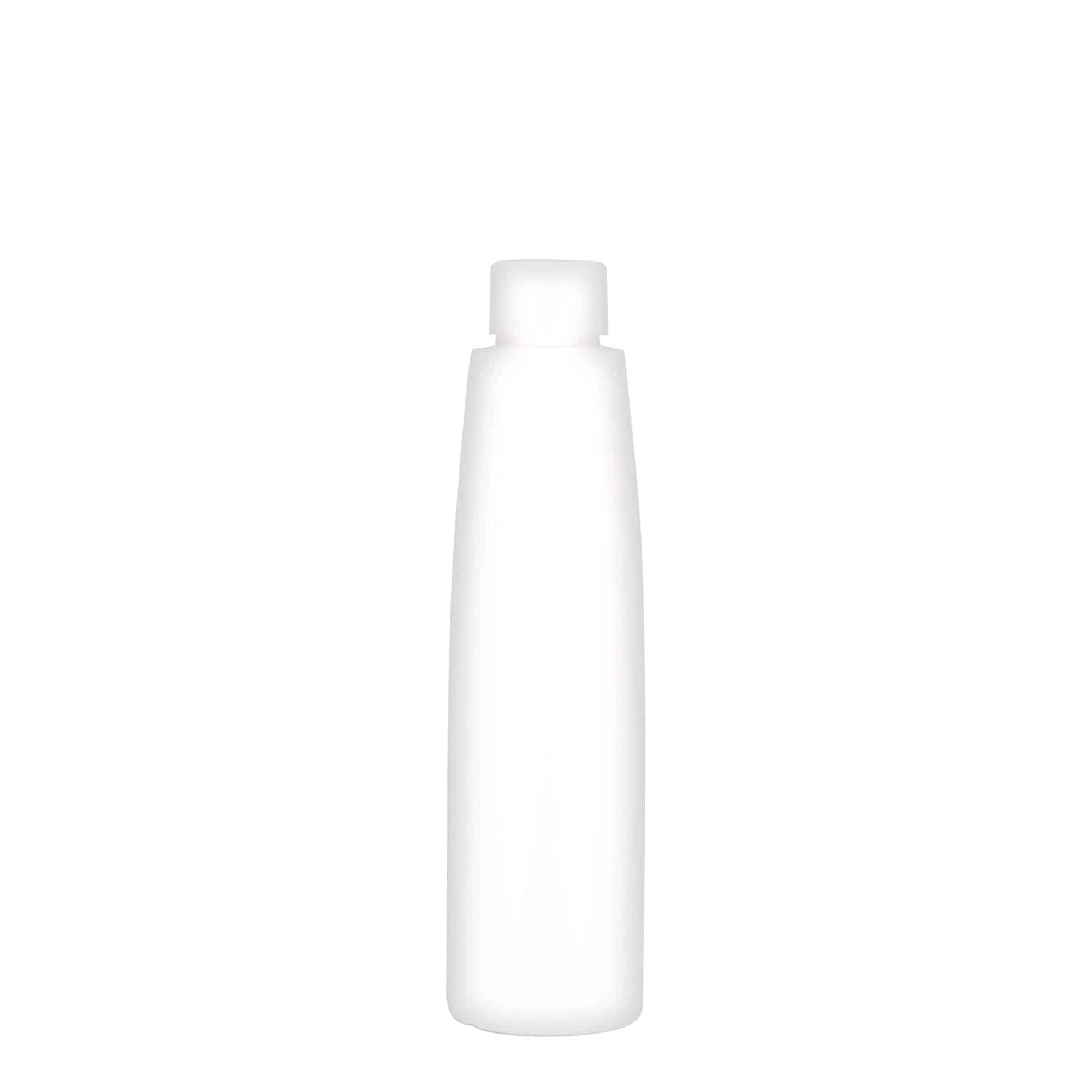 200 ml plastmasas pudele 'Donald', HDPE, balta, aizdare: GPI 24/410