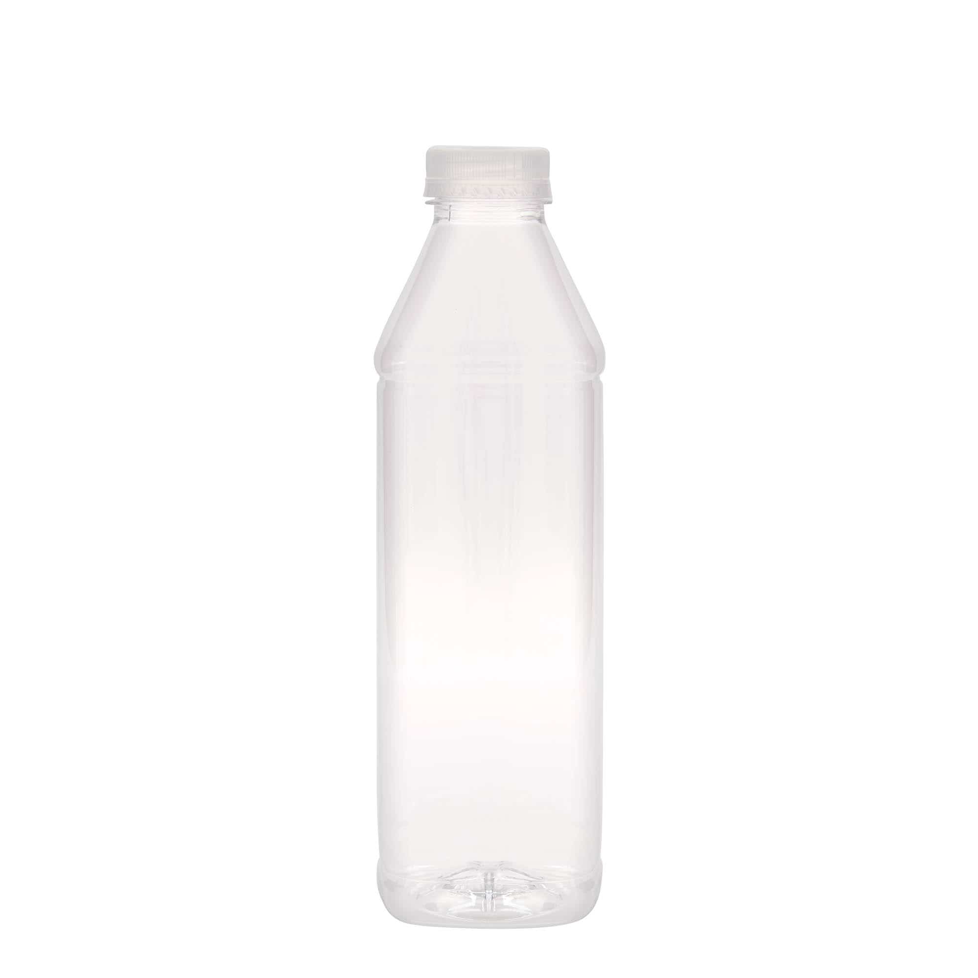 1000 ml PET pudele 'Milk and Juice Carré', kvadrātiska, plastmasas, aizdare: 38 mm