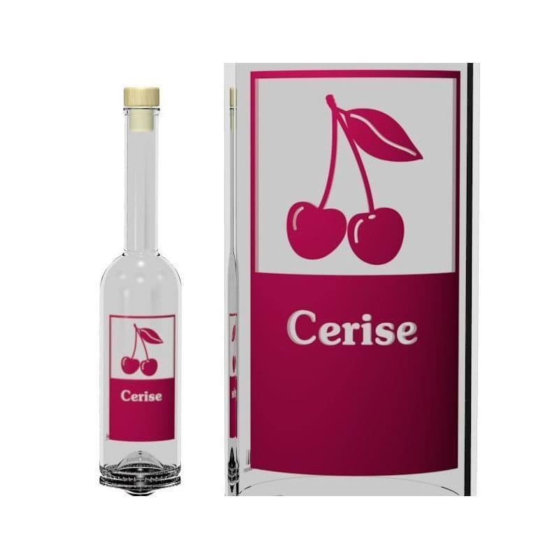 500 ml stikla pudele 'Opera', motīvs: Cerise, aizdare: korķis