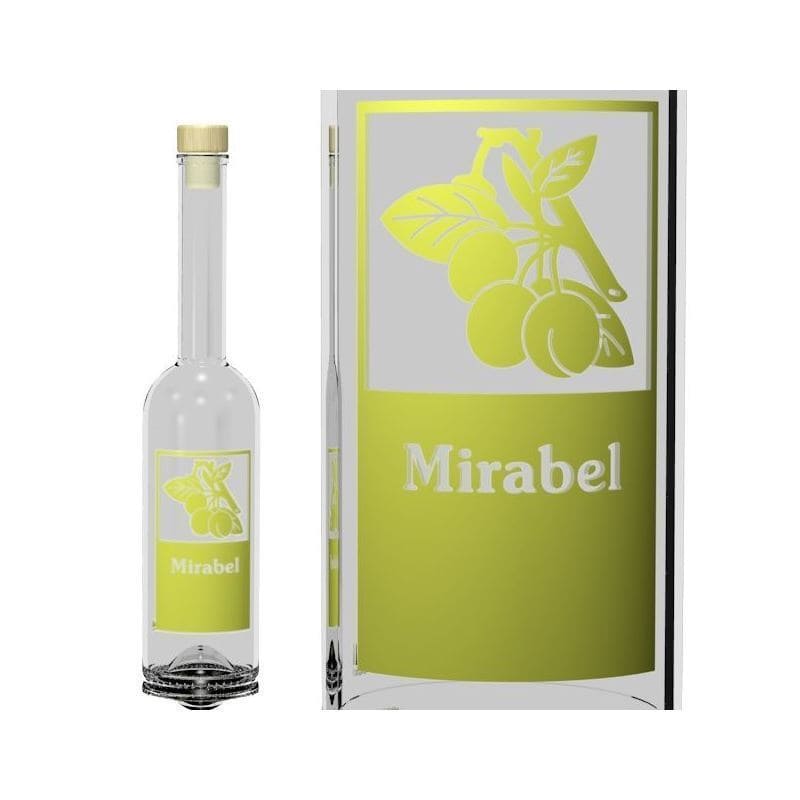 500 ml stikla pudele 'Opera', motīvs: Mirabel, aizdare: korķis