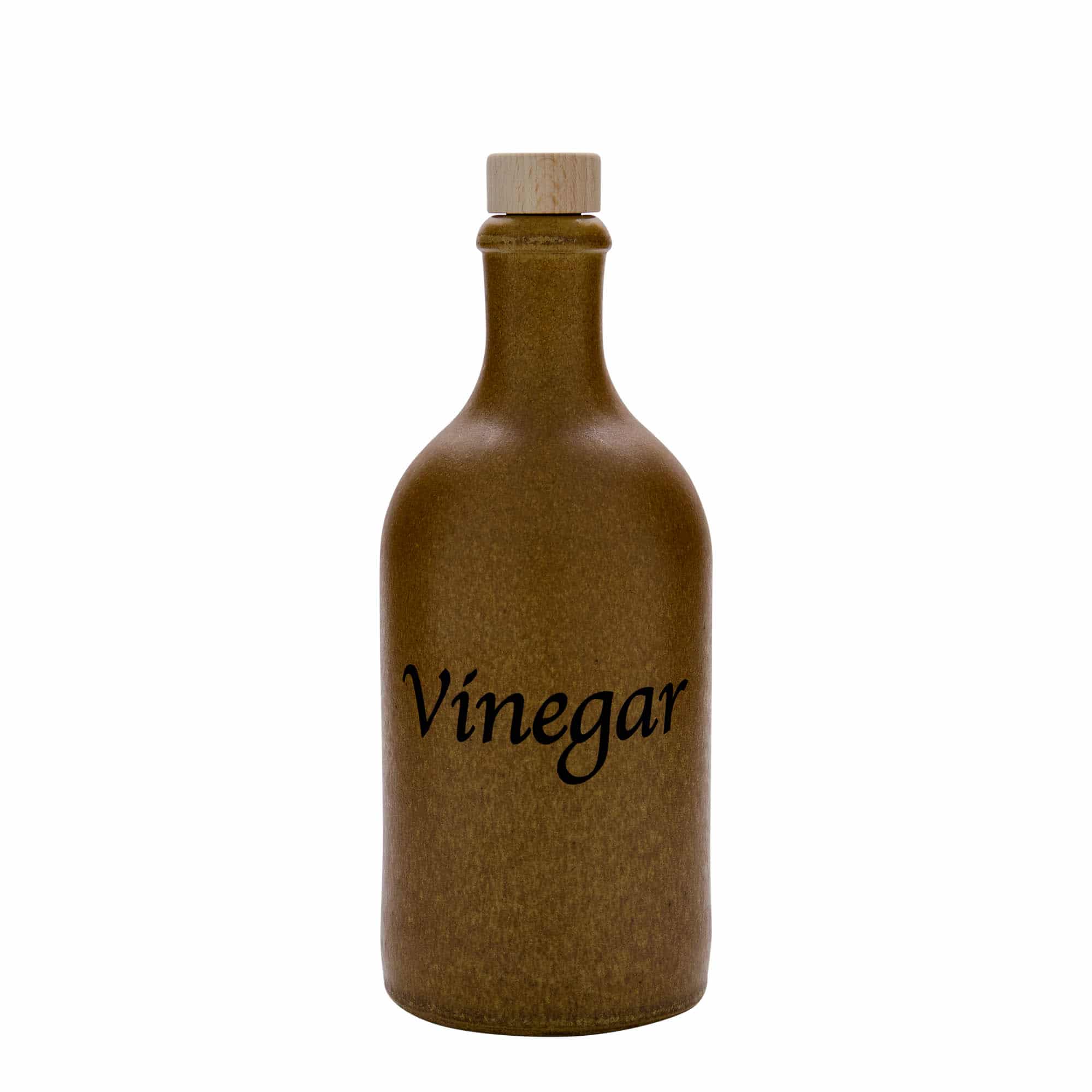 500 ml māla krūka, motīvs: Vinegar, keramika, brūna/kristāliska, aizdare: korķis